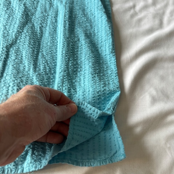 Carroll Reed Women's Vintage Seersucker Short Sleeve Button Up Shirt Blue 2X - Picture 10 of 11